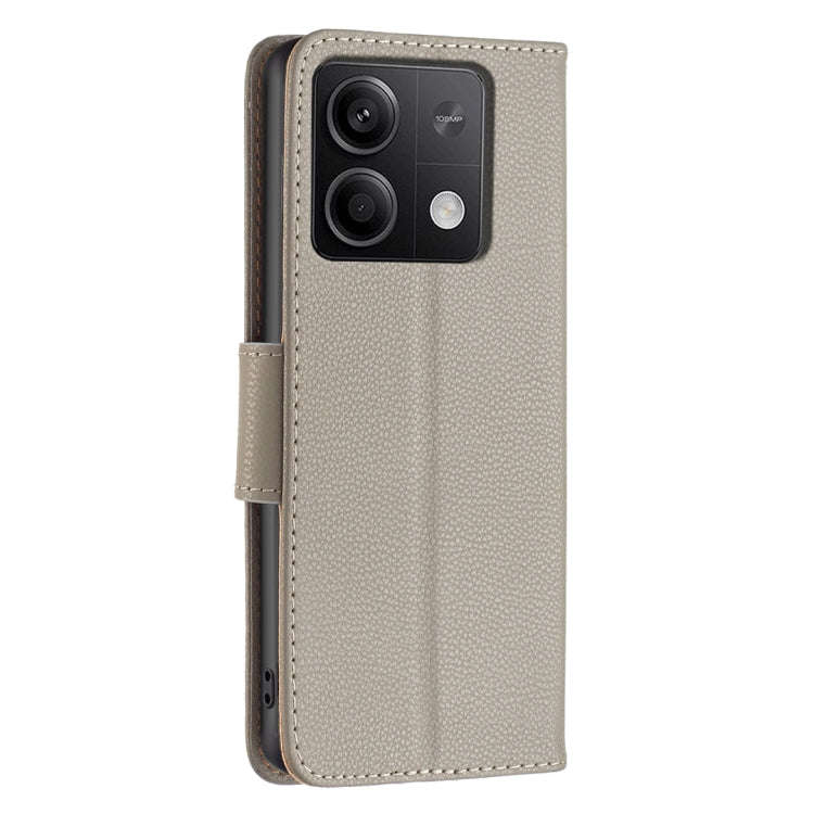 For Xiaomi Redmi Note 13 Litchi Texture Pure Color Leather Phone Case(Grey)
