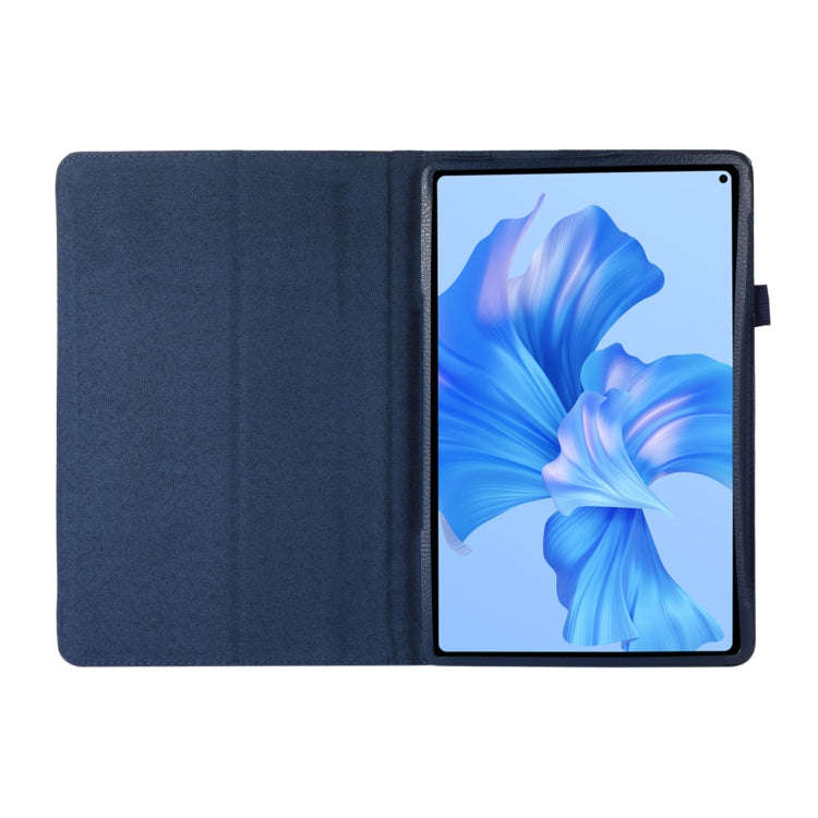 For Huawei MatePad Pro 11 2024 Litchi Texture Leather Tablet Case with Holder(Dark Blue)