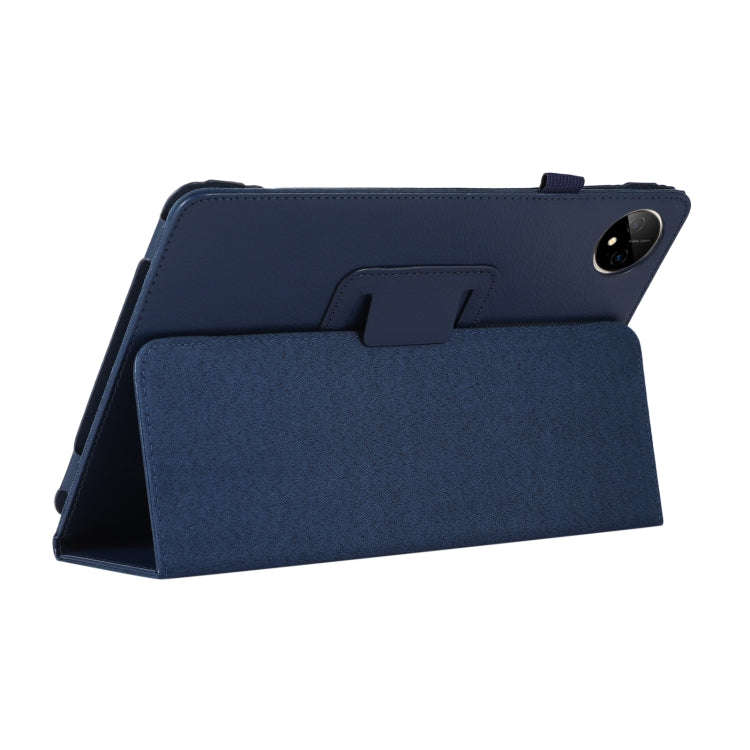 For Huawei MatePad Pro 11 2024 Litchi Texture Leather Tablet Case with Holder(Dark Blue)