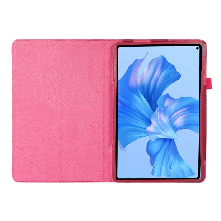 For Huawei MatePad Pro 11 2024 Litchi Texture Leather Tablet Case with Holder(Rose Red)