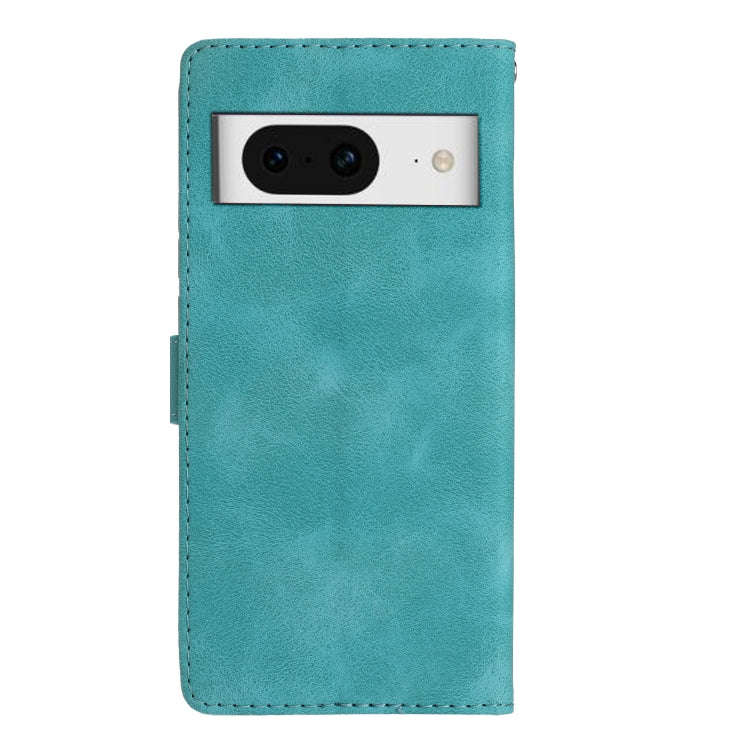 For Google Pixel 8 Flower Butterfly Embossing Pattern Leather Phone Case(Sky Blue)