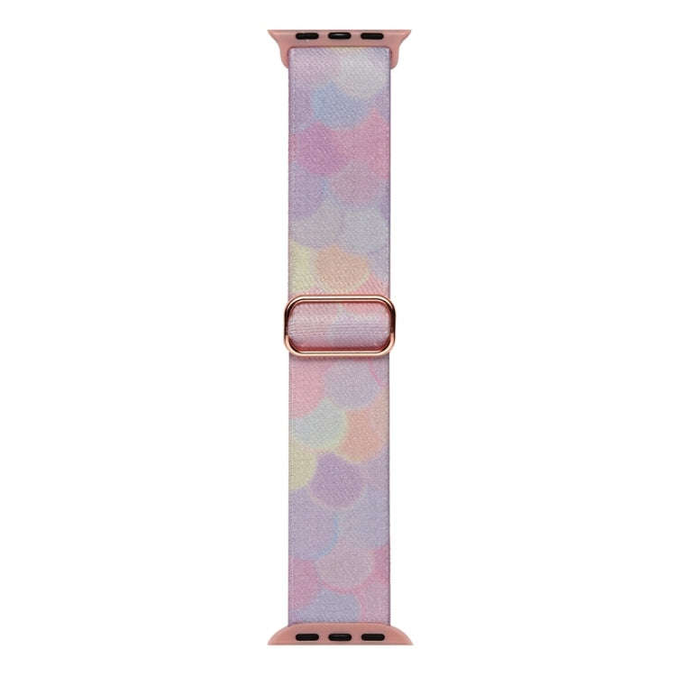 For Apple Watch SE 2023 44mm Painted Pattern Nylon Replacement Watch Band(Symphony Bubbles)