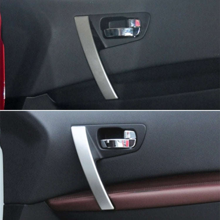 For Nissan Qashqai Left-Drive Car Door Inside Handle Cover, Type:Cover Right(Silver)