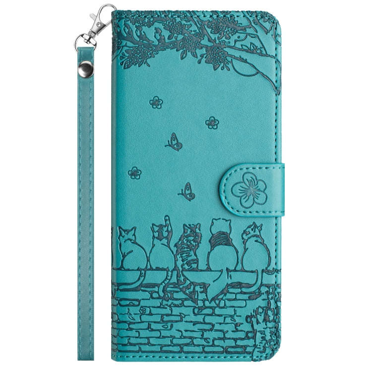 For Xiaomi Redmi Note 11 Pro 4G/5G Global Cat Embossing Pattern Leather Phone Case with Lanyard(B...