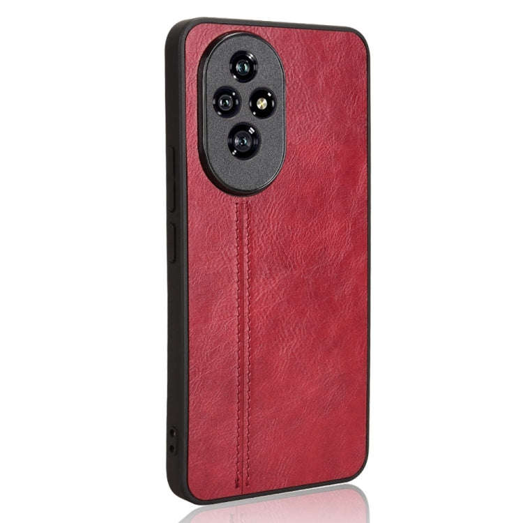 For Honor 200 Pro Cow Pattern Sewing Back Cover Phone Case(Red)