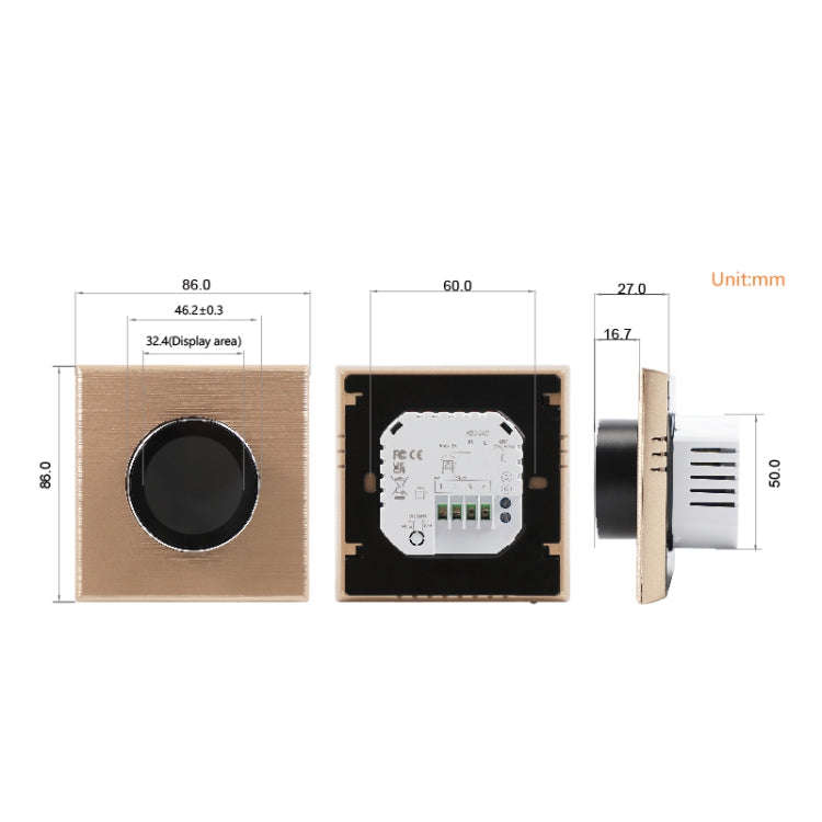 BHT-7000-GCLZB 240V AC 3A Smart Knob Thermostat Dry Junction Controller with Zigbee(Silver)