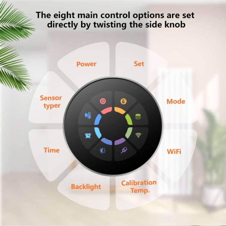 BHT-7000-GCLZB 240V AC 3A Smart Knob Thermostat Dry Junction Controller with Zigbee(Gold)