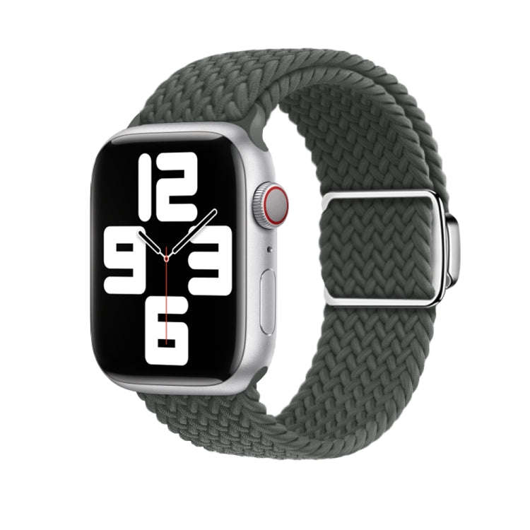 For Apple Watch Series 9 45mm Nylon Loop Magnetic Buckle Watch Band(Space Grey)