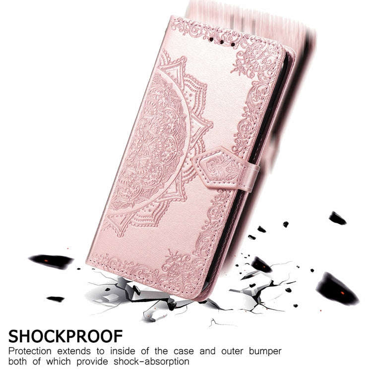 For Ulefone Note 16 Pro Mandala Flower Embossed Leather Phone Case(Rose Gold)