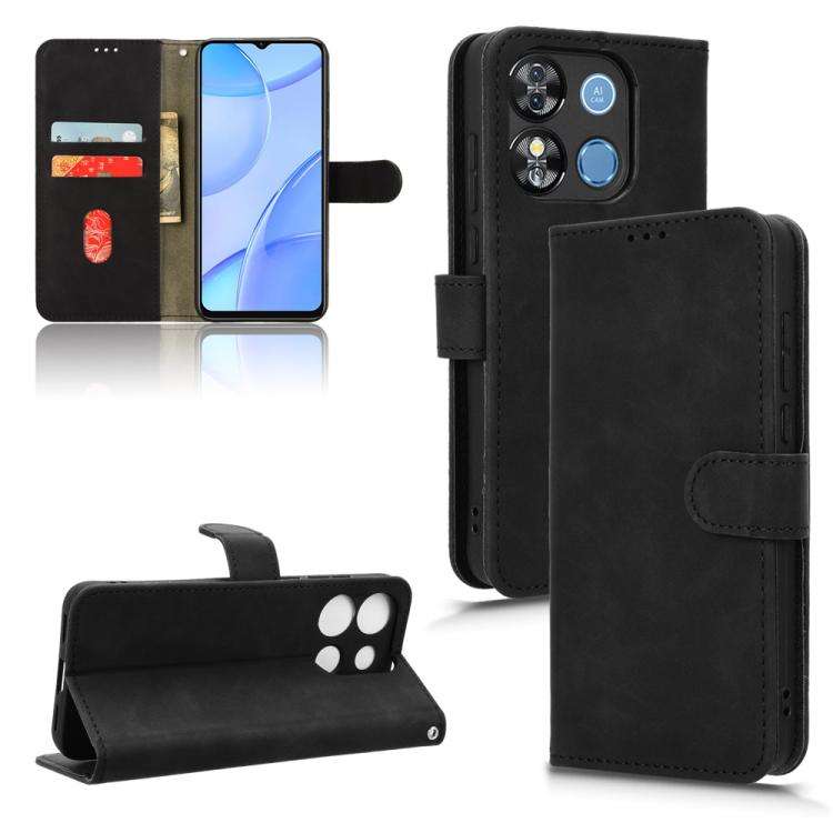 For Oukitel C57 Pro Skin Feel Magnetic Flip Leather Phone Case(Black)