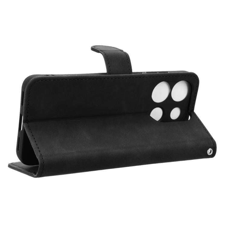 For Oukitel C57 Pro Skin Feel Magnetic Flip Leather Phone Case(Black)