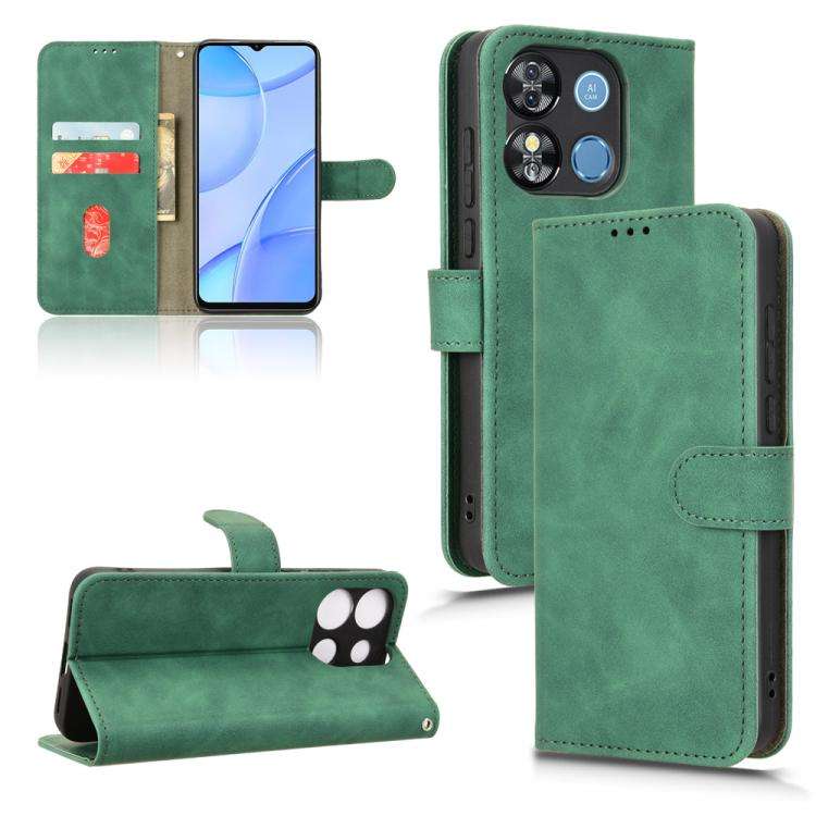 For Oukitel C57 Pro Skin Feel Magnetic Flip Leather Phone Case(Green)