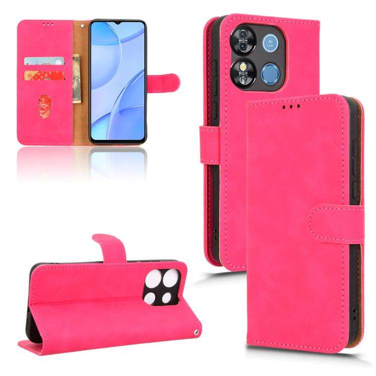 For Oukitel C57 Pro Skin Feel Magnetic Flip Leather Phone Case(Rose Red)