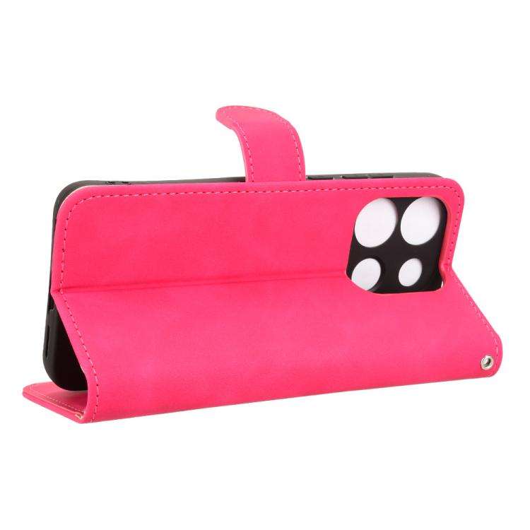For Oukitel C57 Pro Skin Feel Magnetic Flip Leather Phone Case(Rose Red)