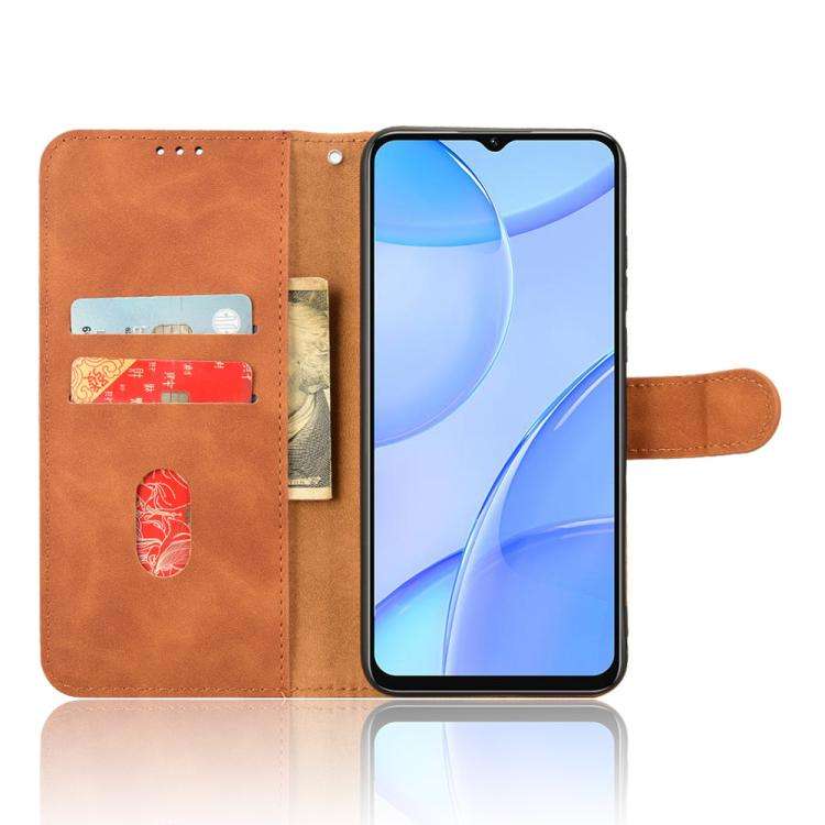 For Oukitel C57 Pro Skin Feel Magnetic Flip Leather Phone Case(Brown)