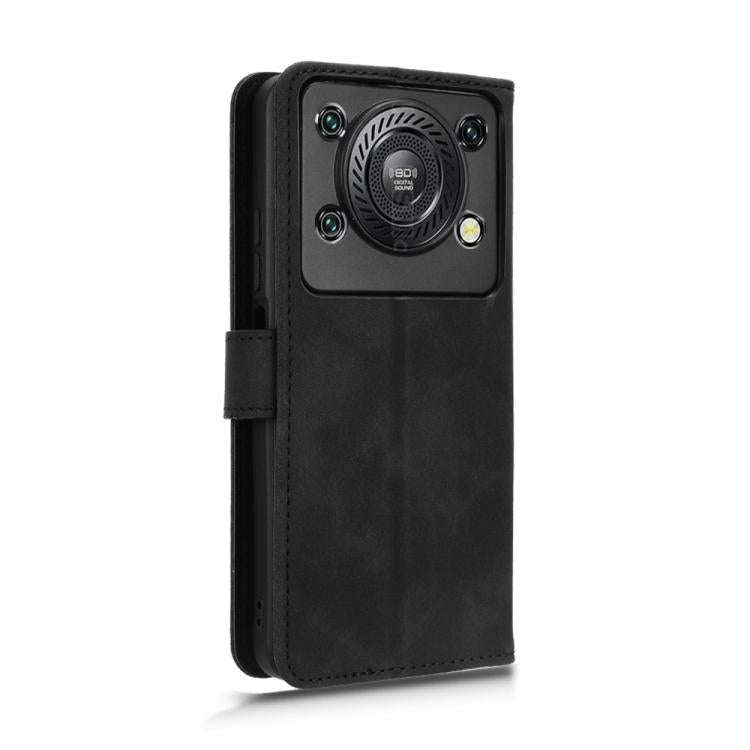 For Oukitel C60 Pro / C60 Skin Feel Magnetic Flip Leather Phone Case(Black)