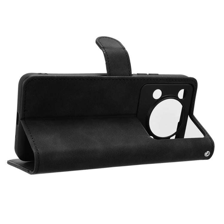 For Oukitel C60 Pro / C60 Skin Feel Magnetic Flip Leather Phone Case(Black)