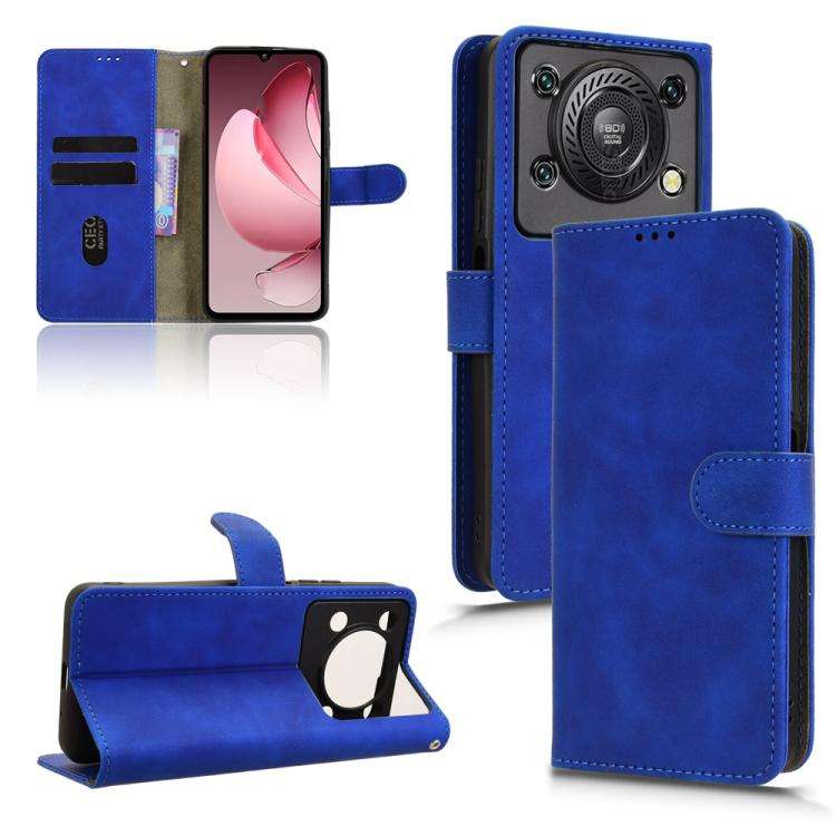 For Oukitel C60 Pro / C60 Skin Feel Magnetic Flip Leather Phone Case(Blue)