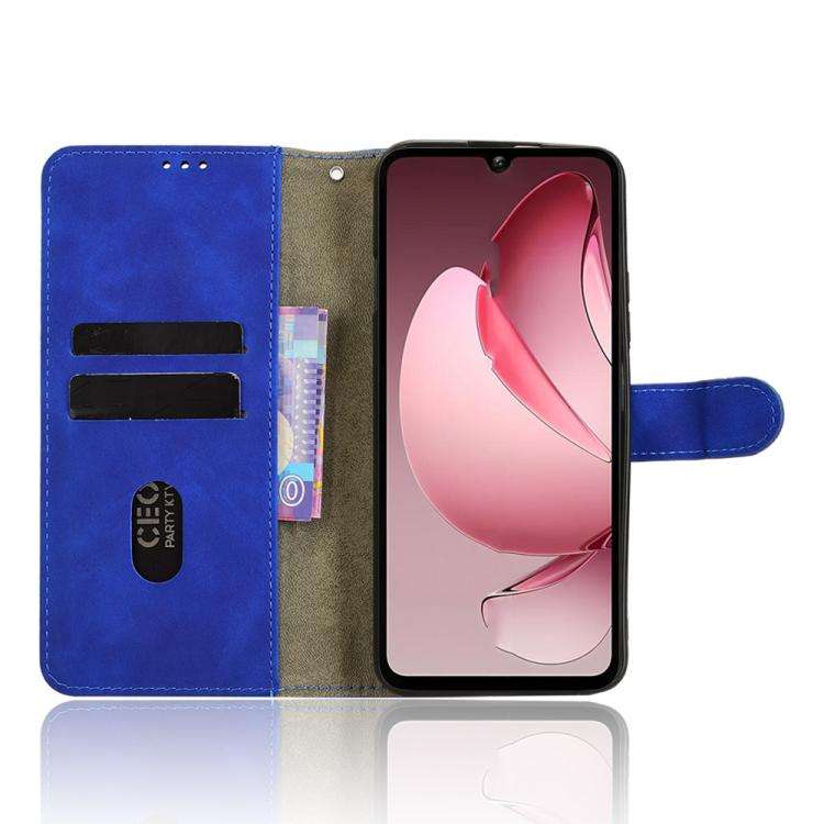 For Oukitel C60 Pro / C60 Skin Feel Magnetic Flip Leather Phone Case(Blue)