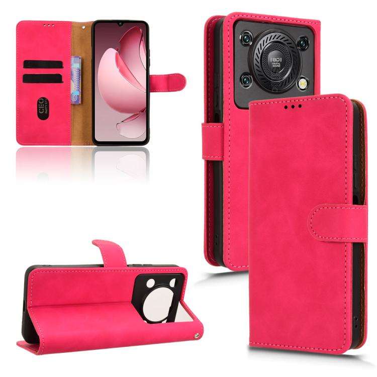 For Oukitel C60 Pro / C60 Skin Feel Magnetic Flip Leather Phone Case(Rose Red)
