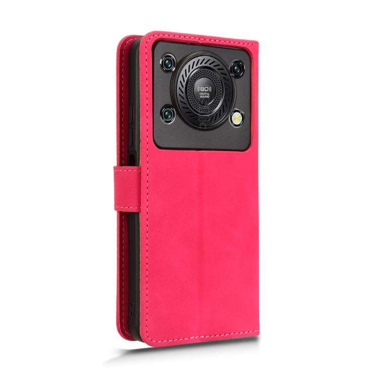 For Oukitel C60 Pro / C60 Skin Feel Magnetic Flip Leather Phone Case(Rose Red)