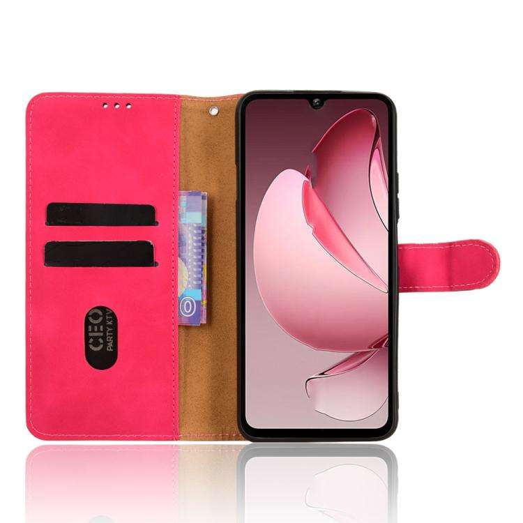 For Oukitel C60 Pro / C60 Skin Feel Magnetic Flip Leather Phone Case(Rose Red)