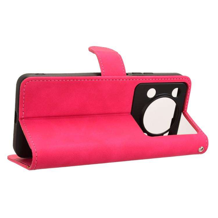 For Oukitel C60 Pro / C60 Skin Feel Magnetic Flip Leather Phone Case(Rose Red)
