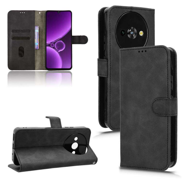 For Oukitel C59 Pro Skin Feel Magnetic Flip Leather Phone Case(Black)