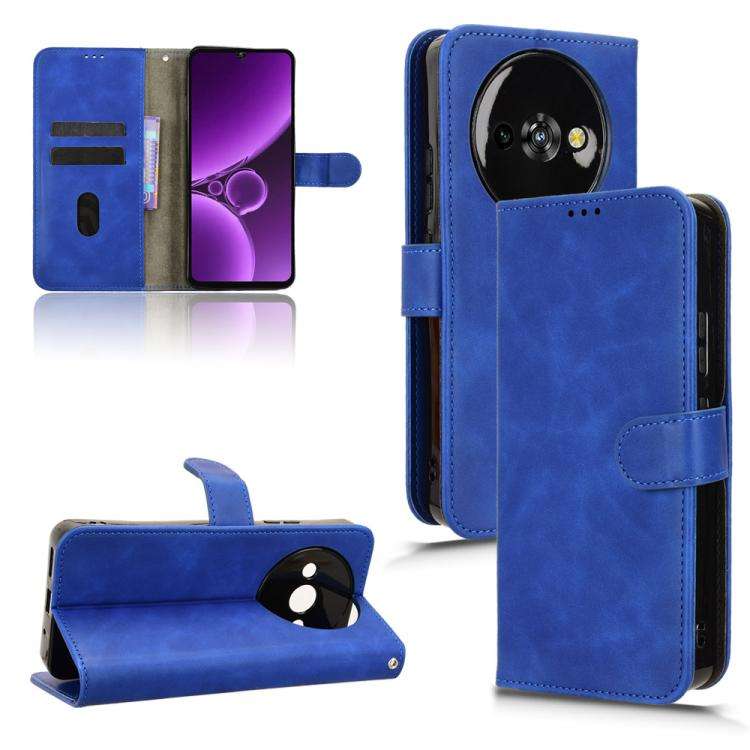 For Oukitel C59 Pro Skin Feel Magnetic Flip Leather Phone Case(Blue)