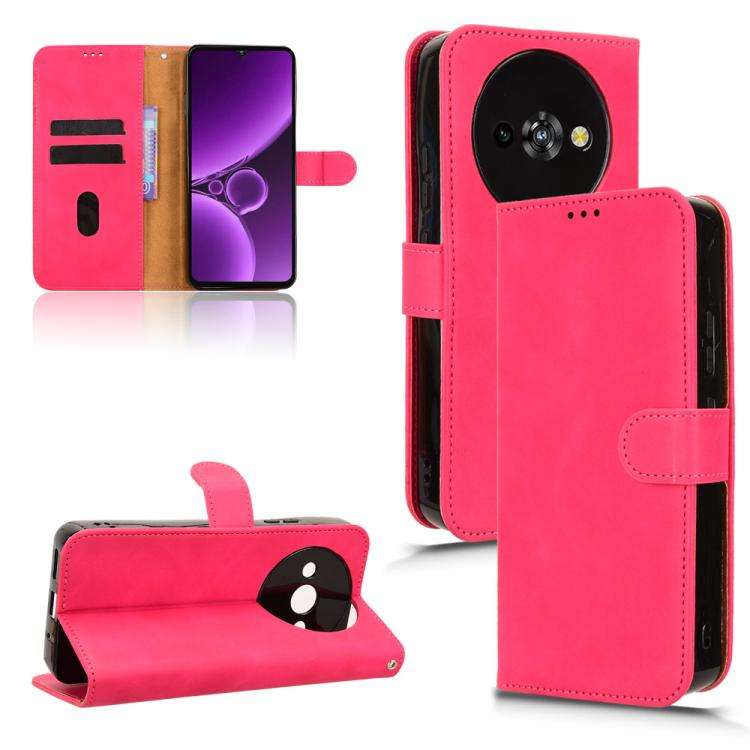 For Oukitel C59 Pro Skin Feel Magnetic Flip Leather Phone Case(Rose Red)