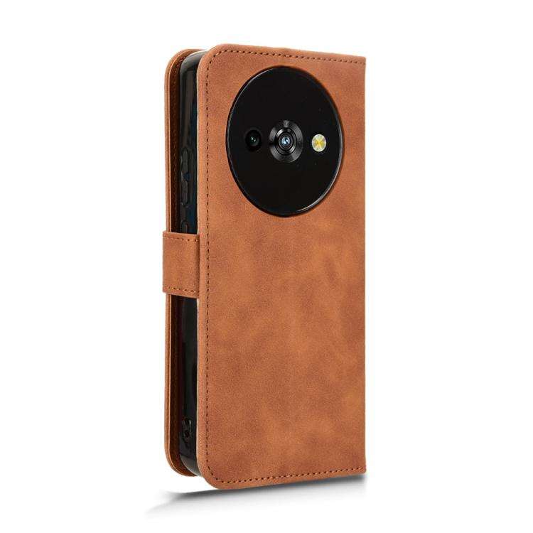 For Oukitel C59 Pro Skin Feel Magnetic Flip Leather Phone Case(Brown)