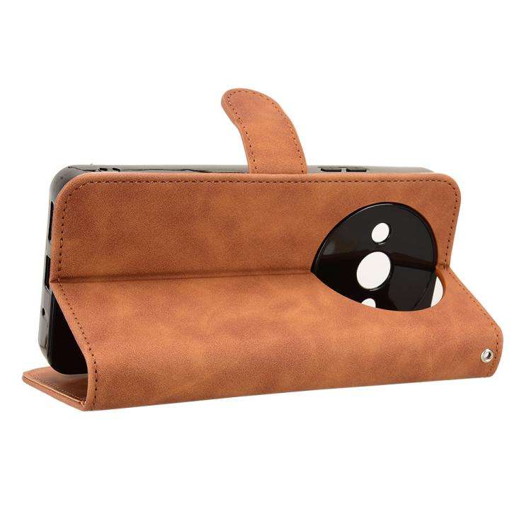 For Oukitel C59 Pro Skin Feel Magnetic Flip Leather Phone Case(Brown)