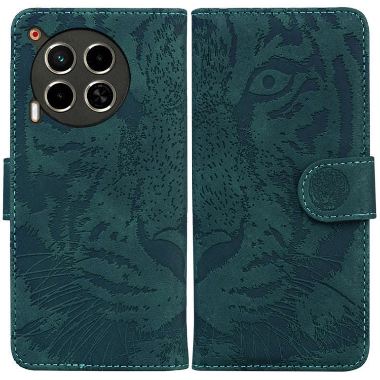 For Tecno Camon 30 4G / 5G Tiger Embossing Pattern Flip Leather Phone Case(Green)