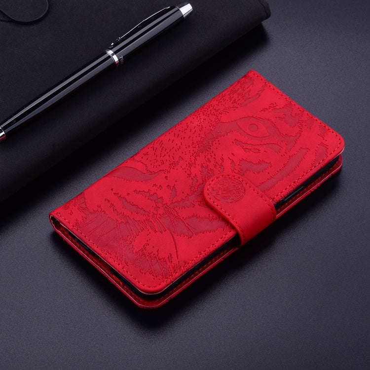 For Tecno Camon 30 Pro Tiger Embossing Pattern Flip Leather Phone Case(Red)