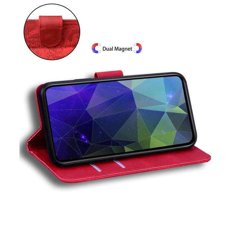 For Tecno Camon 30 Pro Tiger Embossing Pattern Flip Leather Phone Case(Red)