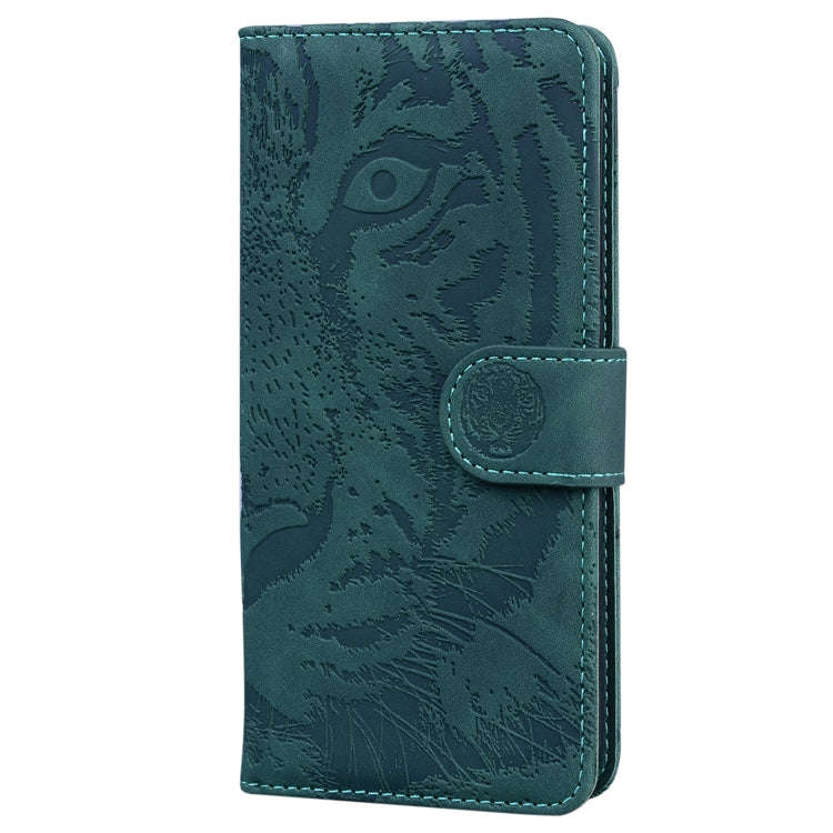 For Tecno Camon 30 Pro Tiger Embossing Pattern Flip Leather Phone Case(Green)