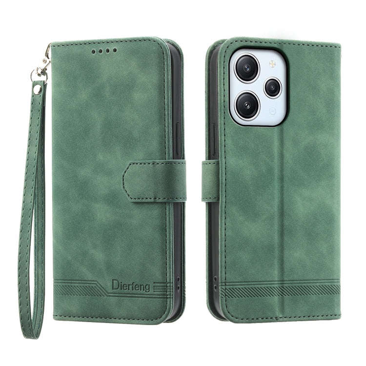 For Xiaomi Redmi 12 Dierfeng Dream Line Leather Phone Case(Green)