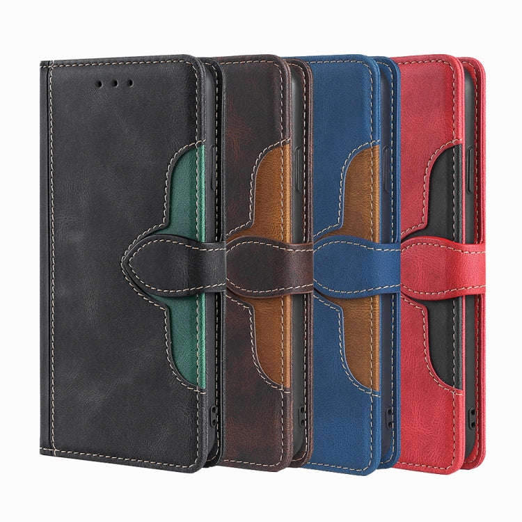 For Honor X8c 4G Skin Feel Magnetic Buckle Leather Phone Case(Brown)