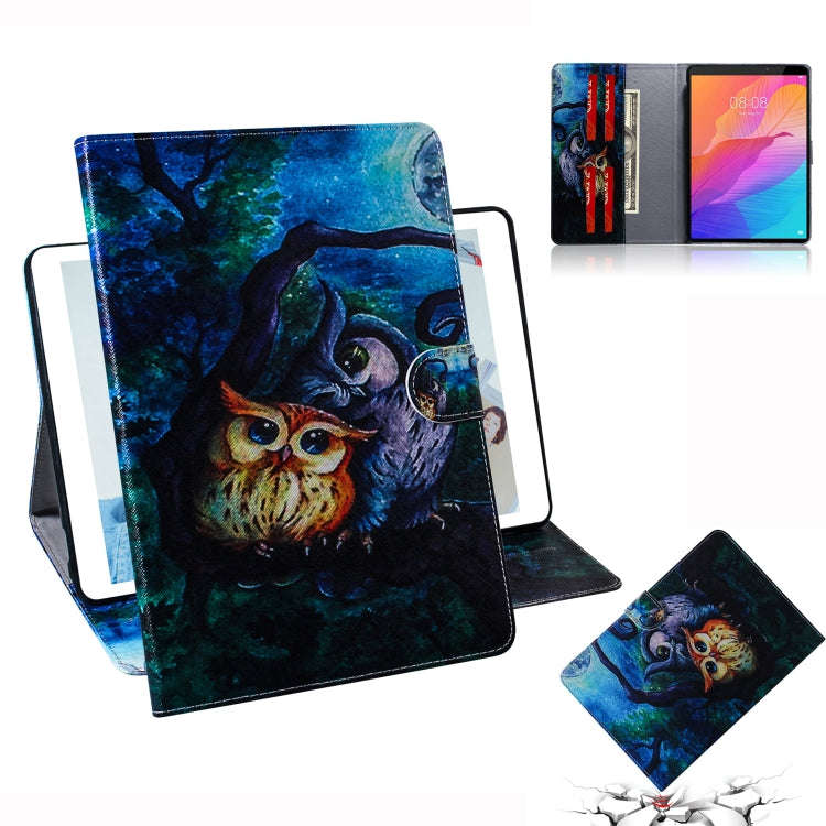For Huawei MatePad T8 Colored Drawing Pattern Horizontal Flip PU Leather Case with Holder & Card ...