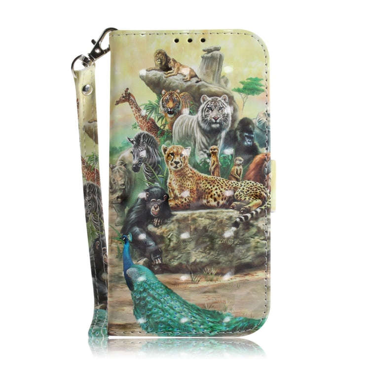 For Motorola Moto G04s / Moto E14 3D Colored Flip Leather Phone Case(Zoo)