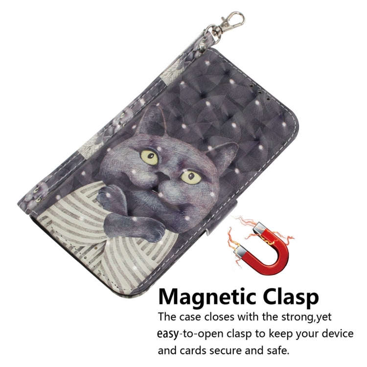 For Motorola Moto G04s / Moto E14 3D Colored Flip Leather Phone Case(Hug Cat)