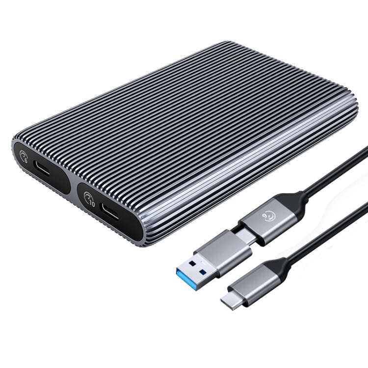 ORICO AM2C3-2SN Dual-bay M.2 NVME + SATA SSD Enclosure(Grey)