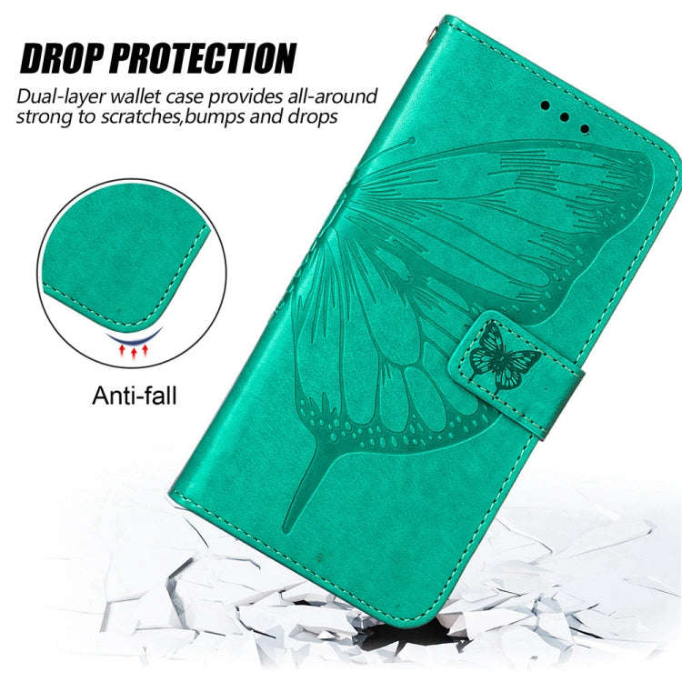 For Tecno Spark 10 5G / K18 Embossed Butterfly Leather Phone Case(Green)