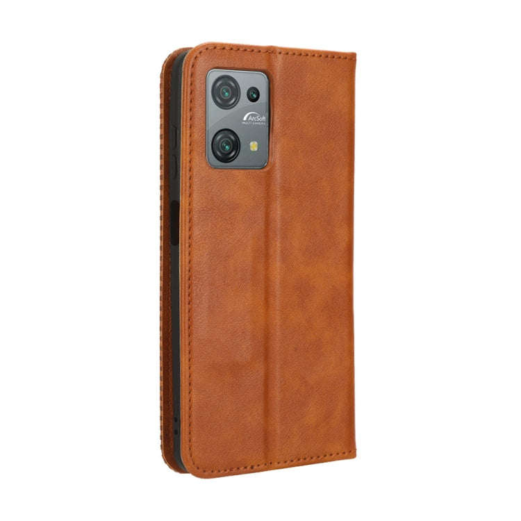 For Blackview Oscal C30 / C30 Pro Magnetic Buckle Retro Texture Leather Phone Case(Brown)