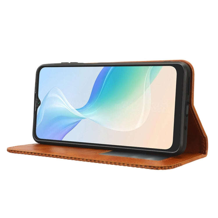 For Blackview Oscal C30 / C30 Pro Magnetic Buckle Retro Texture Leather Phone Case(Brown)