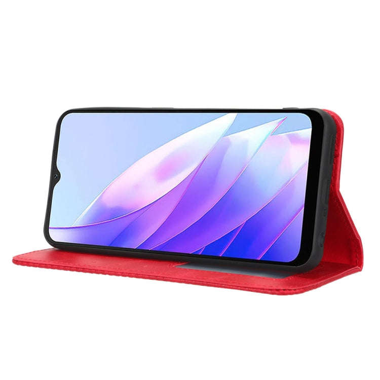For Blackview A52 / A52 Pro Magnetic Buckle Retro Texture Leather Phone Case(Red)