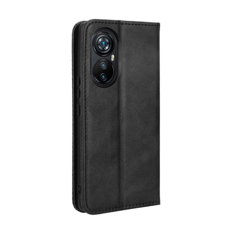 For Blackview A200 Pro Magnetic Buckle Retro Texture Leather Phone Case(Black)
