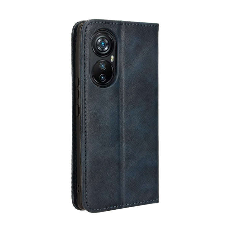 For Blackview A200 Pro Magnetic Buckle Retro Texture Leather Phone Case(Blue)