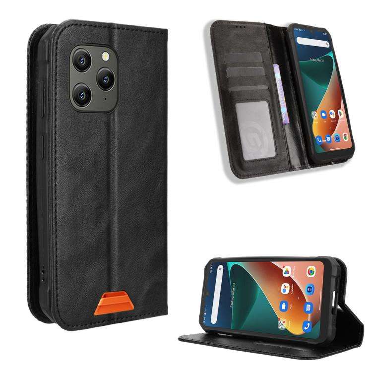 For Blackview BV5300 / BV5300 Pro Magnetic Buckle Retro Texture Leather Phone Case(Black)