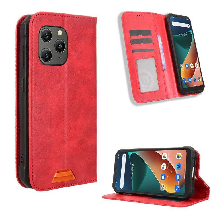 For Blackview BV5300 / BV5300 Pro Magnetic Buckle Retro Texture Leather Phone Case(Red)